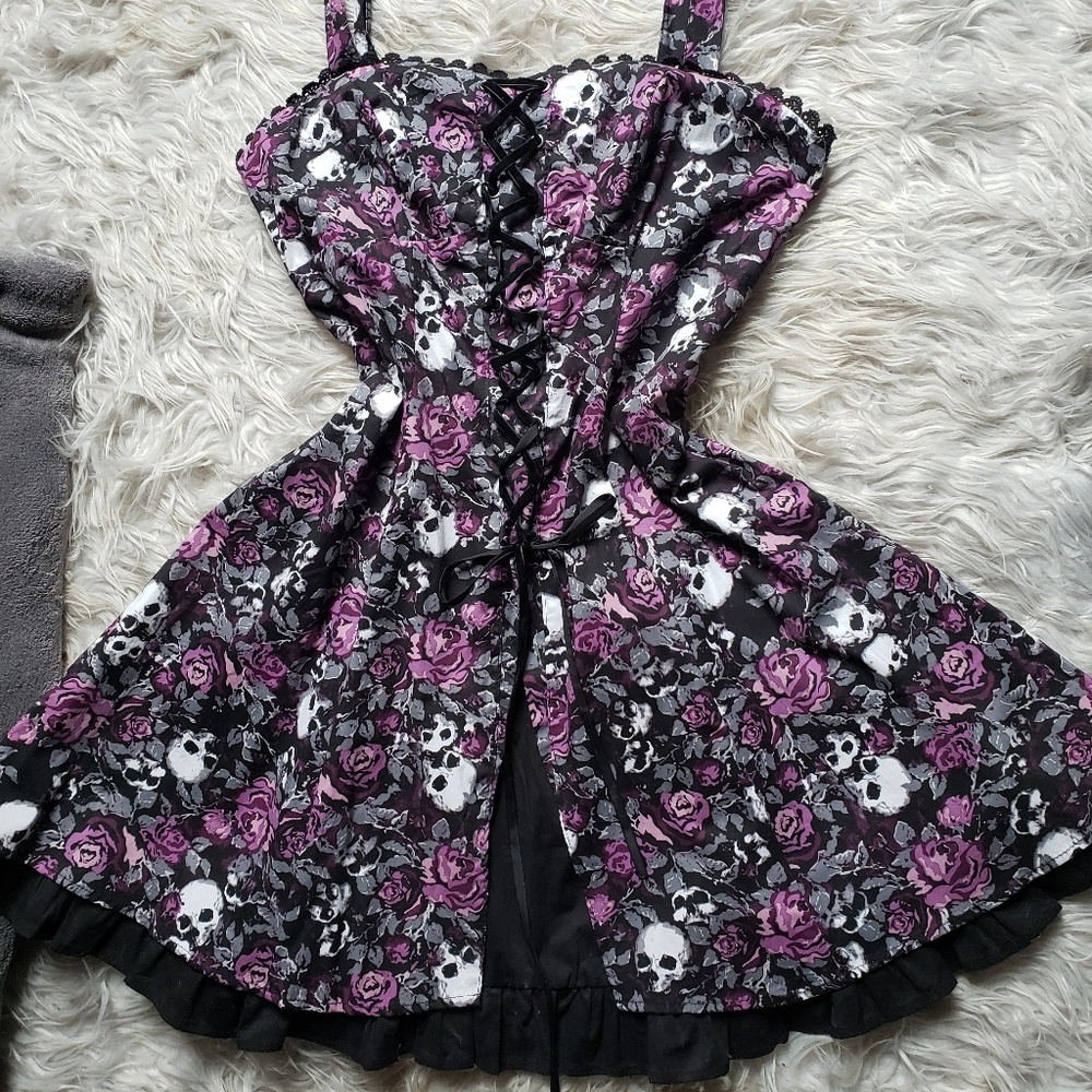 Hot Topic Black&Purple Double Layer Dress
